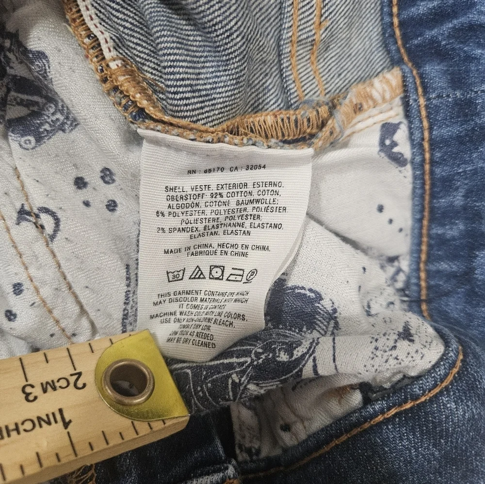 Pilcro By Anthropologie- Women's 31 Blue Straight Leg Jeans Letter Press - Picture 9 of 11